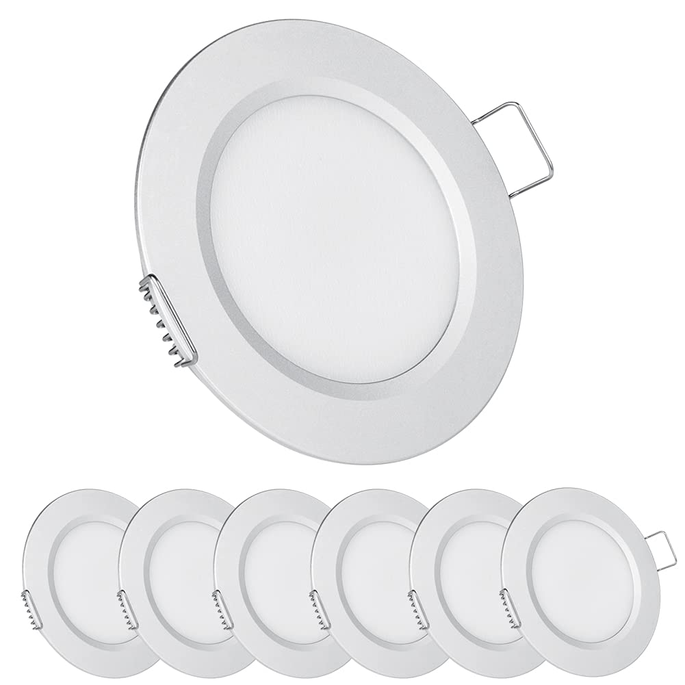 acegoo RV 2.75" Recessed LED Ceiling Light 12V Ultra-Thin Puck Light, Dimmable RV Lights Interior for Camper Van Truck Motorhome Boat Sailboat Roof Under Cabinet Lighting, 6 Pack (White,Cool White)