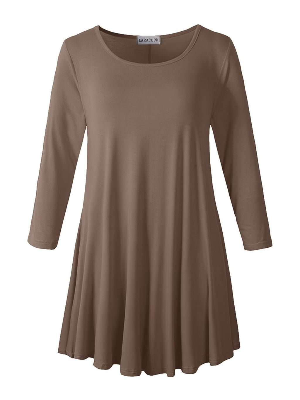 LARACE 3/4 Sleeve Shirts for Women Plus Size Tunic Dressy Top Loose Fit Flare T-Shirt