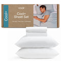 Coop Home Goods Cool+ Cooling Bed Sheets, 4 Piece Full Sheet Set, Dove Grey Breathable Cooling and Super Soft, Luxury Spa & Hotel Quality, Full Size Bed Set