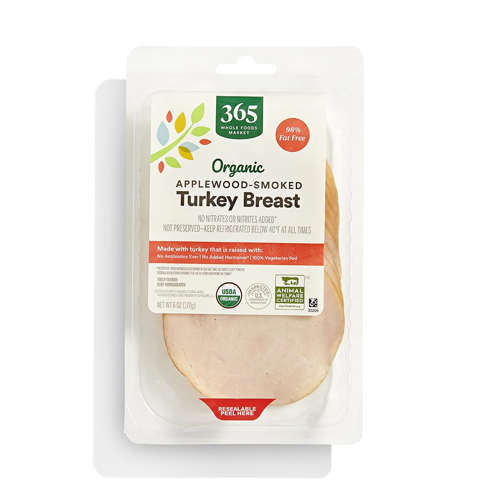365 by Whole Foods Market Organic Applewood Smoked Sliced Turkey, 6 OZ
