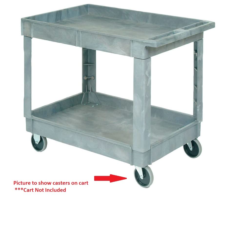 Set of 4 - Replacement Casters Compatible with Rubbermaid Commercial 4400 & 4500 Series Carts - 5" Non-Marking Wheels