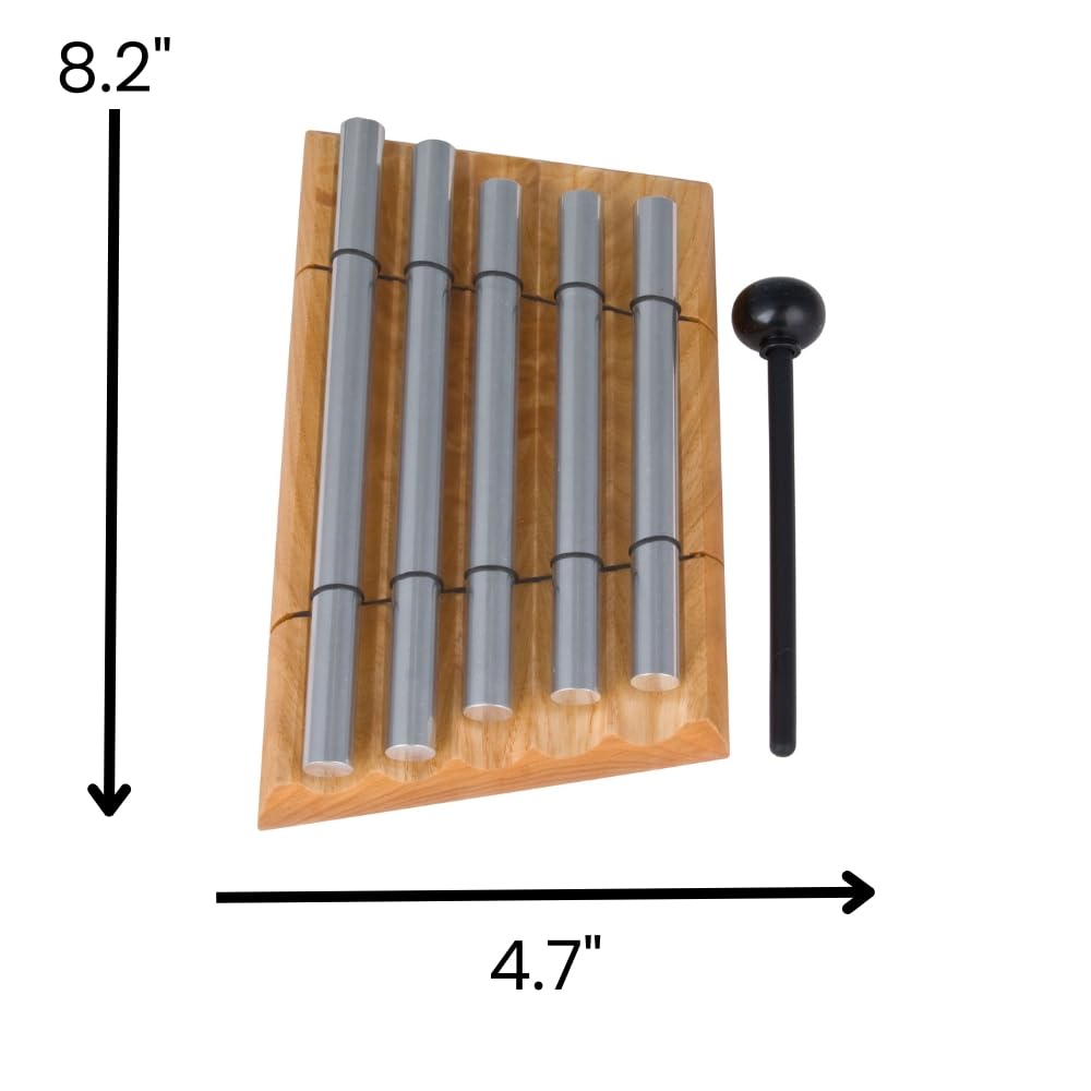 Woodstock Wind Chimes Zenergy Solo Hand Chime, Silver (7") Musically Tuned for Meditation, Yoga and Mindfulness, Bell Percussion Instrument For Teachers and Classrooms