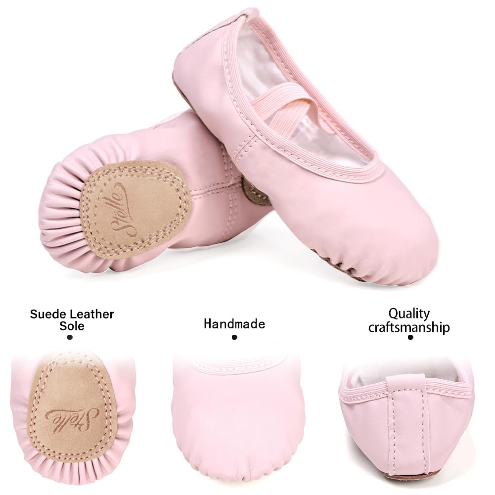 Stelle Ballet Shoes for Girls Toddler Ballet Slippers Soft Leather Boys Dance Shoes for Toddler/Little Kid/Big Kid