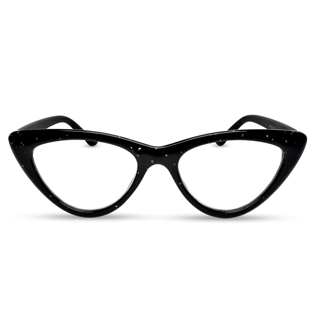 2SeeLife Premium Cat Eye TR-90 Reading Glasses for Women – Narrow–Medium Fit, Sturdy Frame, Spring Hinges, Stylish Readers, Black, +0.50