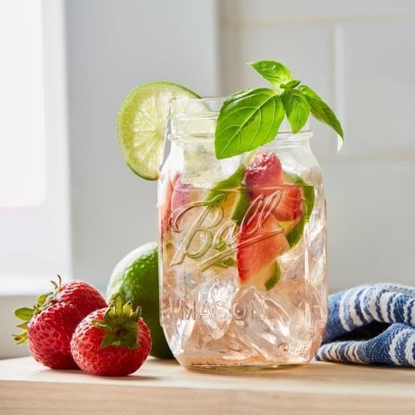 Ball Regular Mouth Mason Jars 8 oz. (12 Pack) - Half Pint Size Jars with Airtight Lids and Bands for Canning, Fermenting, Pickling, Meal Prep or DIY Decors