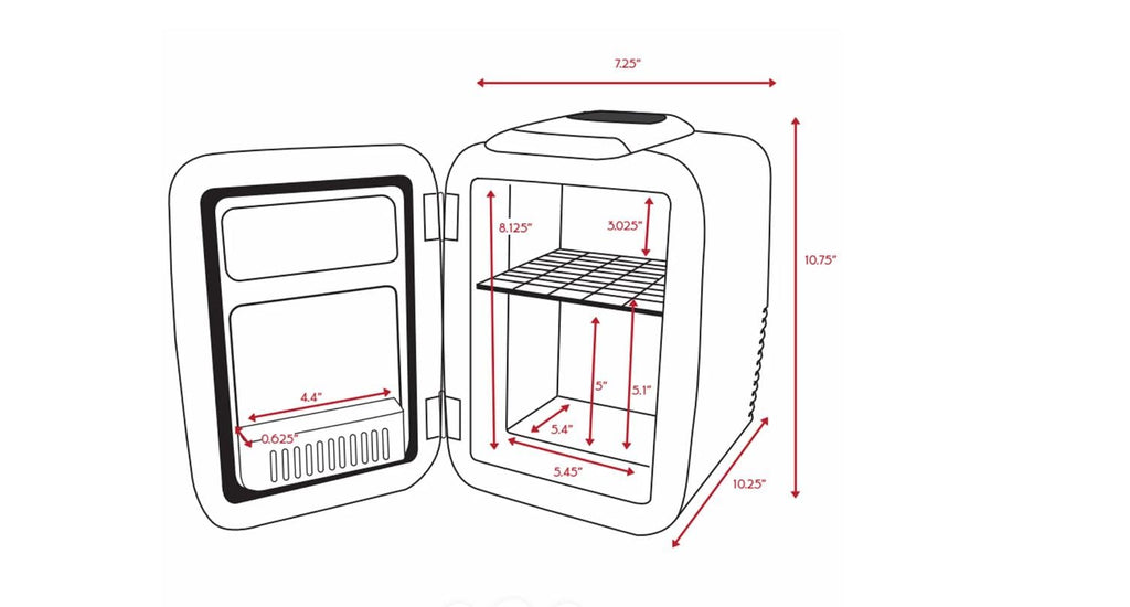 Cooluli Mini Fridge for Bedroom - Car, Office Desk & Dorm Room - Portable 4L/6 Can Electric Plug In Cooler & Warmer for Food, Drinks, Skincare Beauty & Makeup - 12v AC/DC & Exclusive USB Option, Black