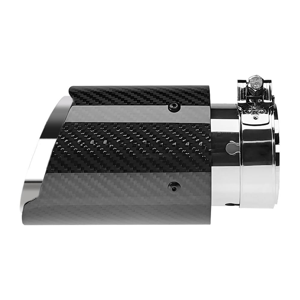 2"Inlet 3"Outlet Car Exhaust Tips Carbon Fiber Tailpipe Exhaust Pipe Tail Throat Tail Pipe Burnt Need Height>3.5 Inch Widht>3.5 Inch