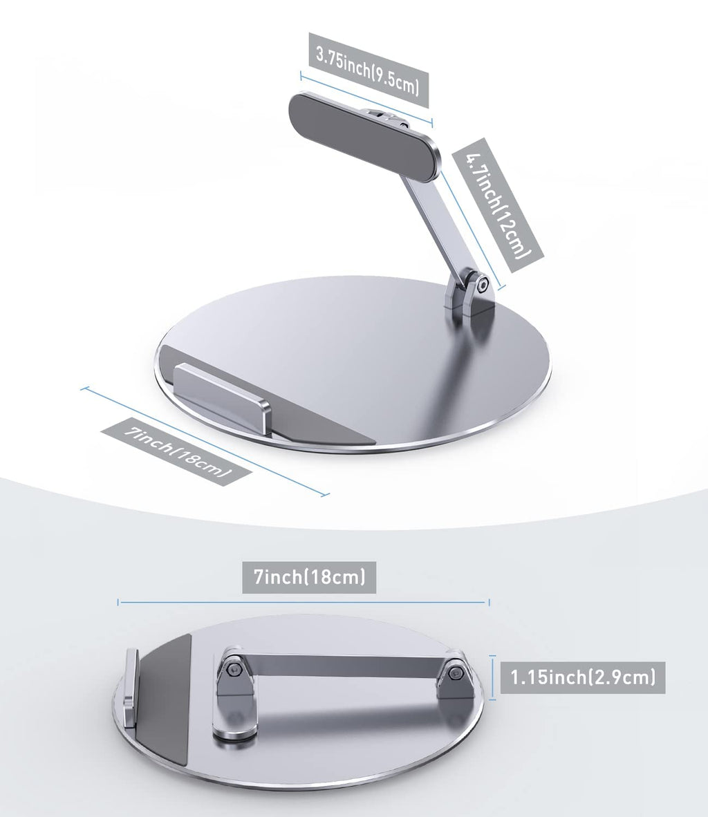 Almoz Swivel and Tilt Stand for Echo Show 15, Aluminum Stand for Show 15.6" Smart Display and Up to 18" iPad/Tablets, with 360 Degree Rotating Base, Viewing Angle Adjustable, No Need Mounting