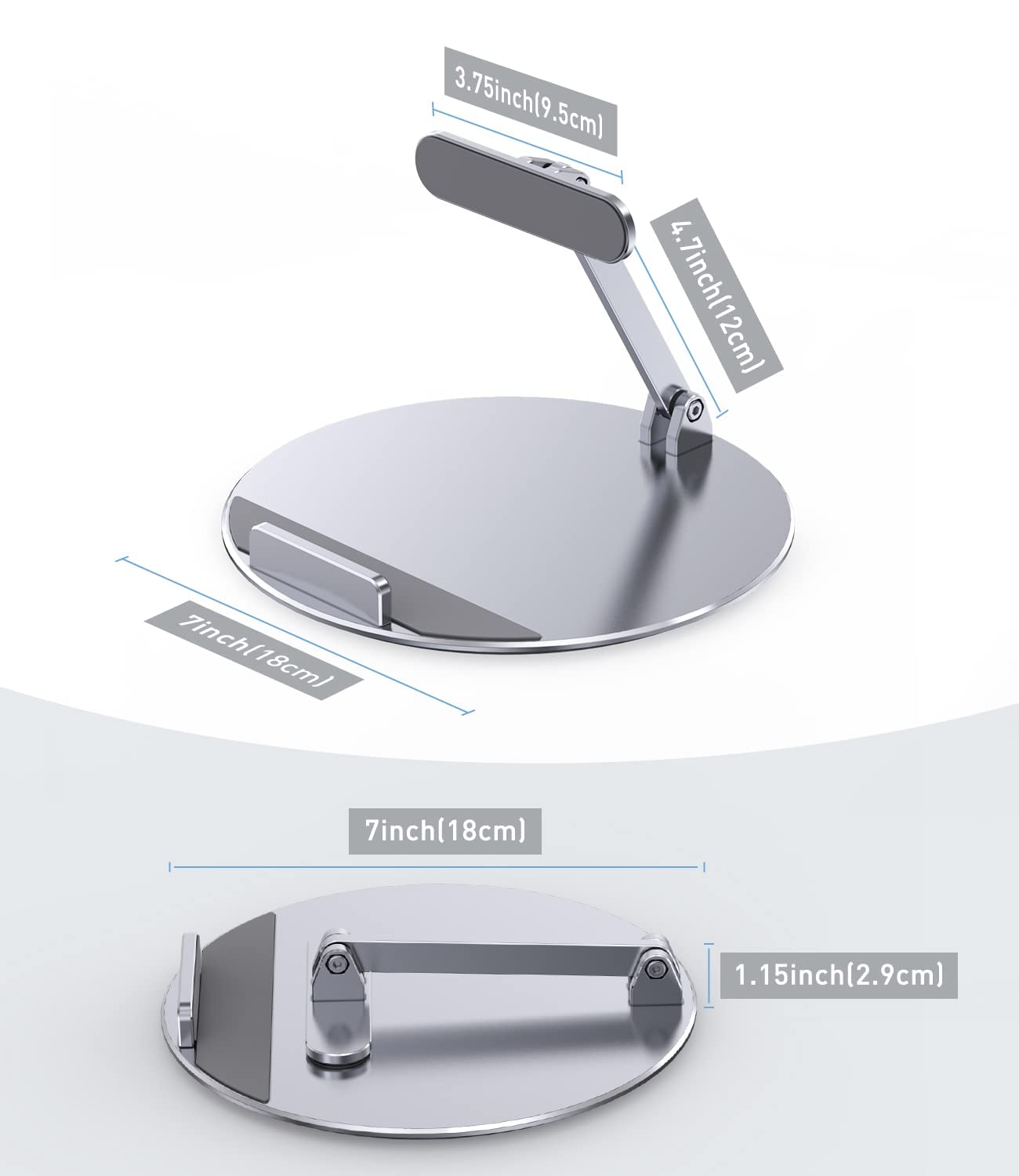 Almoz Swivel and Tilt Stand for Echo Show 15, Aluminum Stand for Show 15.6" Smart Display and Up to 18" iPad/Tablets, with 360 Degree Rotating Base, Viewing Angle Adjustable, No Need Mounting