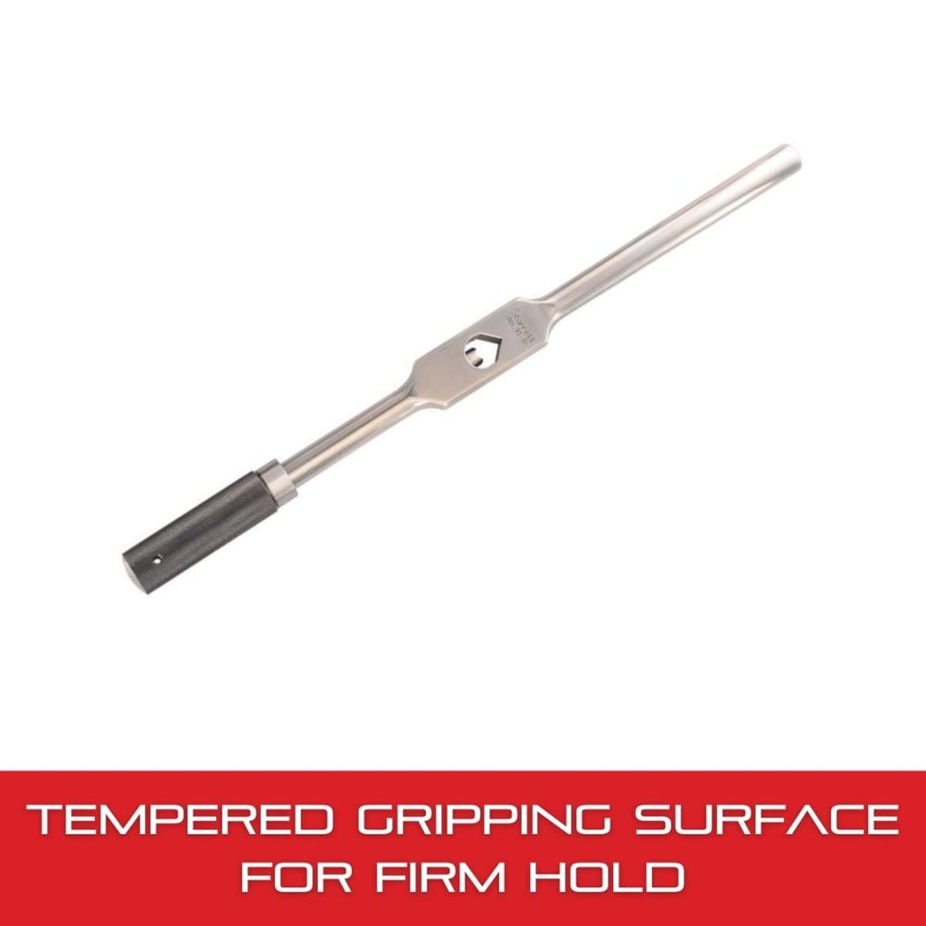 Starrett Tap Wrench for No. 0-14 Taps - Firm Grip on Round/Square Shanks, Heat-Treated Surface, 1/4" Square, 3-5/8" Body Length - 174