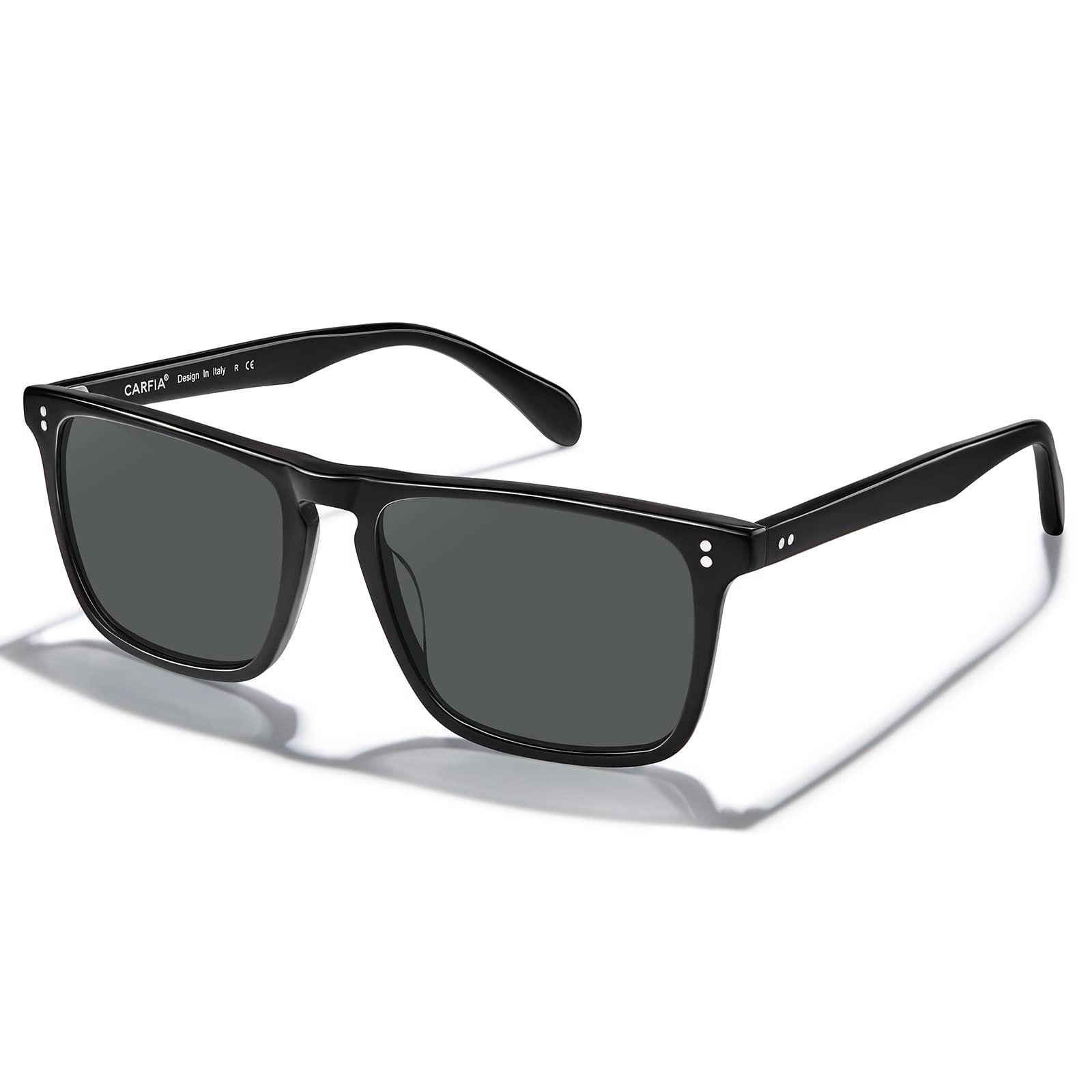 CARFIA Retro Polarized Sunglasses for Men UV Protection Hand-crafted Acetate Frame Fashion Cool Sun Glasses CA53572