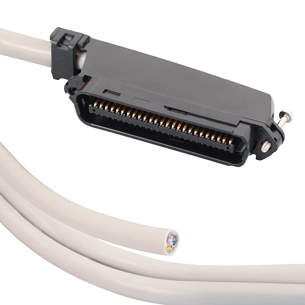 ICC Female to Female 25 Pair Telco Cable 5ft - Cat3 24AWG, 100% Solid Pure Copper, Gray Riser CMR Cable with 90 Degree 50 Pin Telco Connector for Voice and Low Data PBX Applications, 5 Feet
