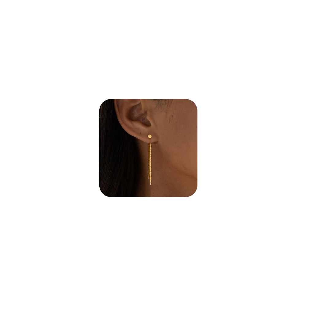 Gold Earrings for Women, 14K Gold Plated Tassel Dangle Earrings for Women Trendy Hypoallergenic Long Chain Earring Dainty Pearl Drop Earrings Elegant Wedding Earring Fashion Jewelry for Womens