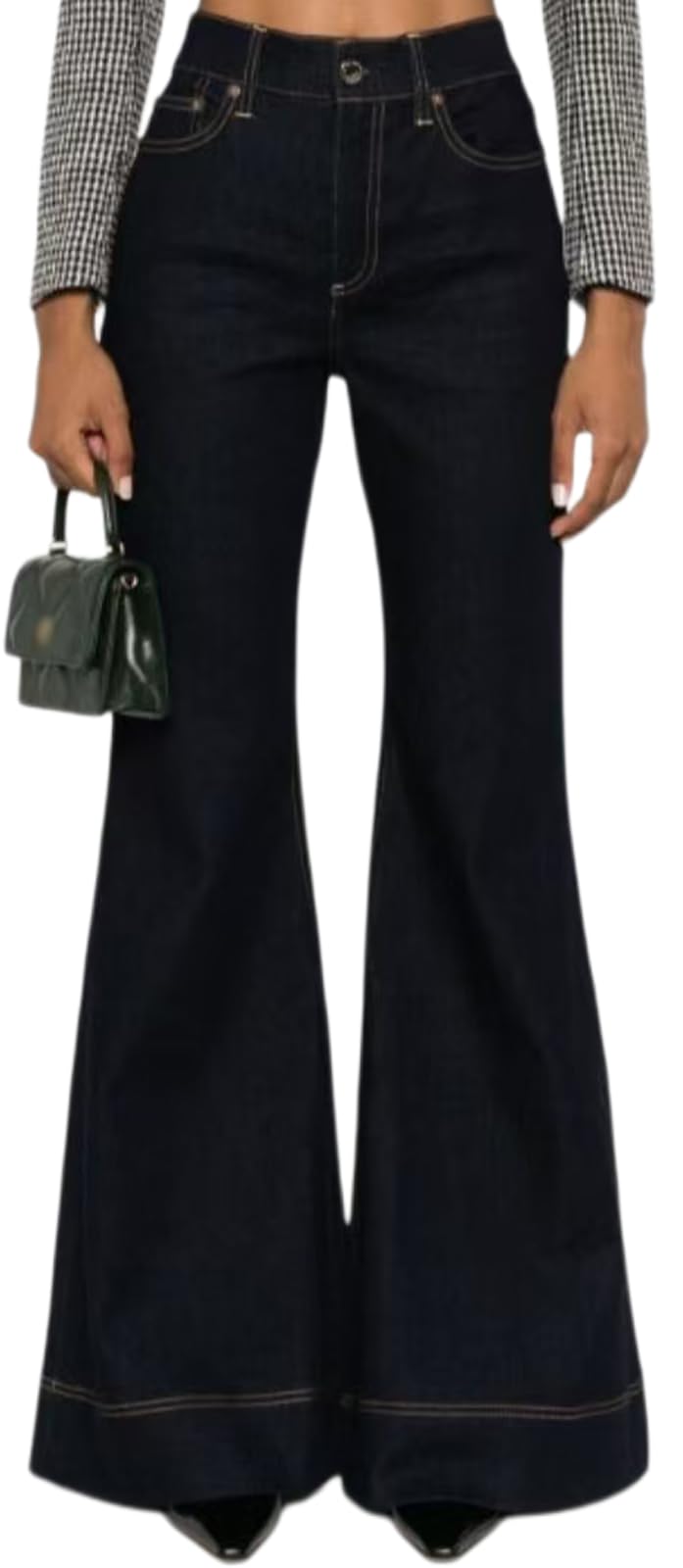 Bell Bottom Jeans for Women Ripped High Waisted Classic Flared Denim Pants