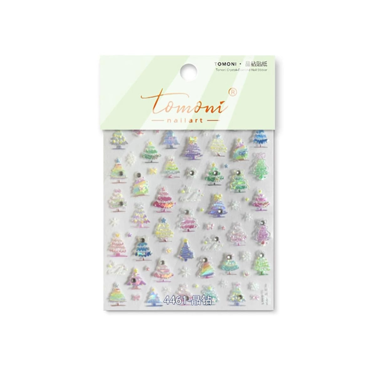 Christmas Nail Art Stickers Decals 5D Embossed Santa Claus Xmas Tree Nail Decals with Crystal 1PCS Cute Bear Bow Candy Cane Snowflake Christmas Nails Adhesive Stickers for Holiday Manicure Decorations