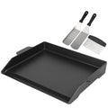 Carbon Steel Griddle for Gas Grill, Double Burner Griddle Compatible with Induction, Stove Top, Electric, Oven - 17" x 10" Professional Cookware for Cooktop, NonStick Griddle Pan
