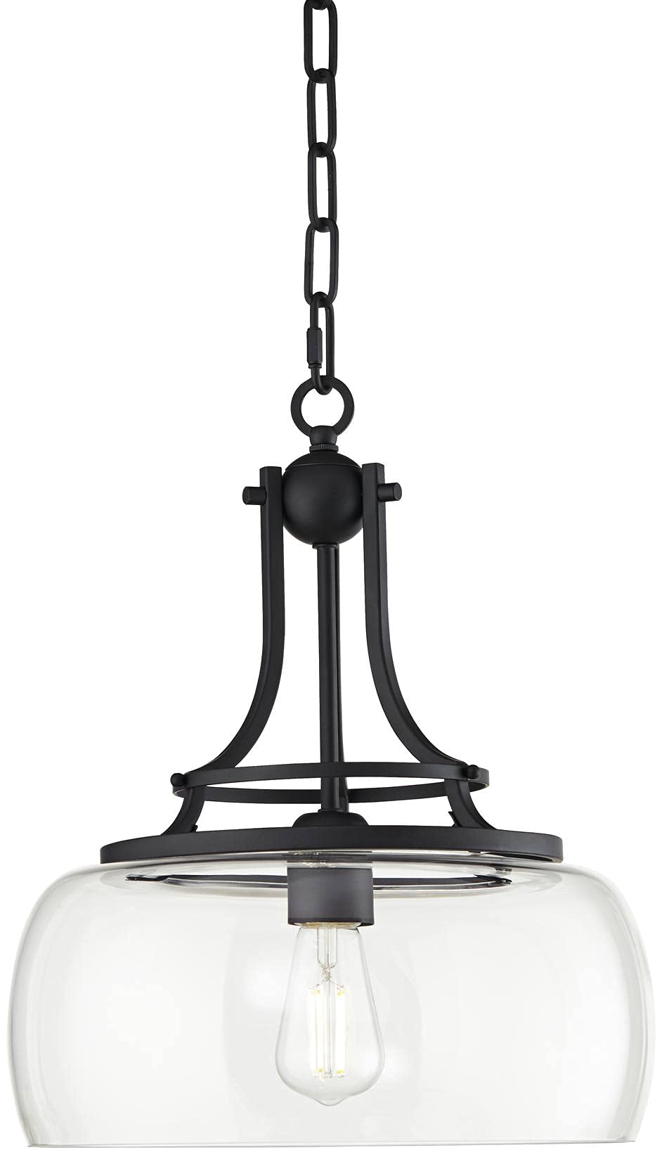 Franklin Iron Works Charleston Satin Nickel Pendant Chandelier 16" Wide Rustic Farmhouse Seeded Clear Glass LED 3-Light Fixture for Dining Room House Foyer Entryway Kitchen Bedroom Living Room