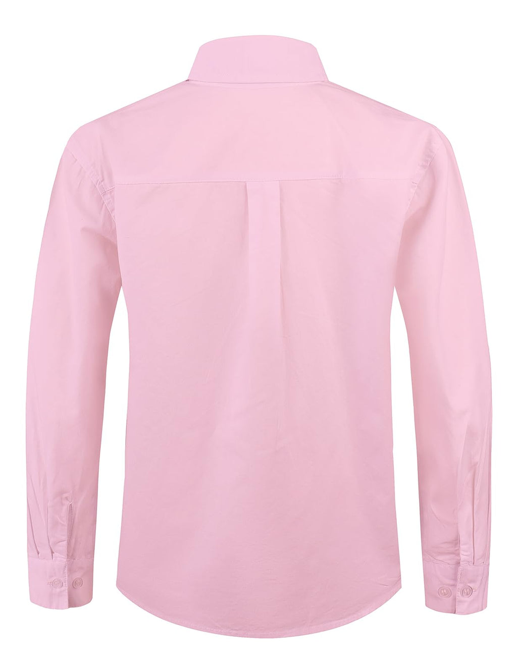 Spring&Gege Boys' Long Sleeve Button Down Shirt for Kids Woven Solid Two Pockets