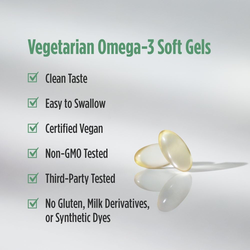 Nordic Naturals Algae DHA - 60 Soft Gels - 500 mg Omega-3 DHA - Certified Vegan Algae Oil - Plant-Based DHA - Brain, Eye & Nervous System Support - Non-GMO - 30 Servings