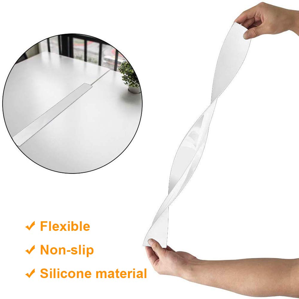 FLSEPAMB Silicone Stove Gap Covers, 2 Pack Heat Resistant Oven Gap Filler Seals Gaps with Anti-Slip Mirror Base, Stain Resistant Stove Counter Gap Cover Silicone Strips Between Stovetop and Counter