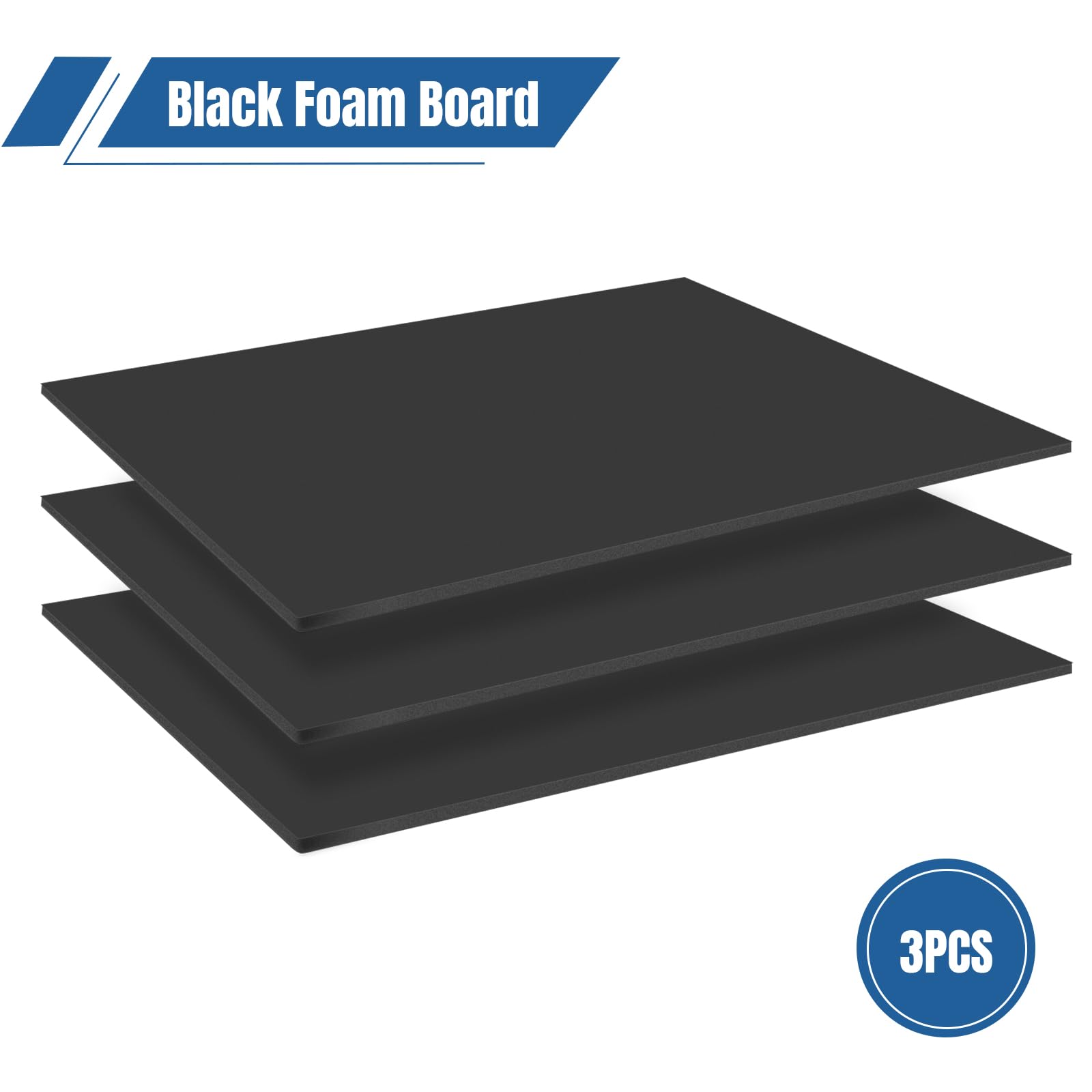 12 Pack Black Foam Board 24"x36", 3/16" Thick Foam Core Board for Projects, Black Poster Board for Painting, Displaying, and Craft Projects