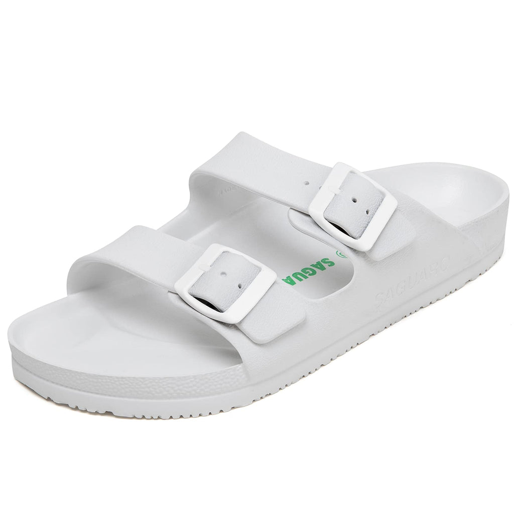 SAGUARO Men's Women's Comfort Double Buckle Sandals Lightweight Adjustable EVA Sandals with Rubble Sole