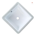 KINGWONG 14 Inch Small Square Undermount Bathroom Sink, 13.75" Ceramic White Porcelain Under Counter Basin for Vanity, Modern Rectangular Sink with Overflow Hole, Easy to Clean, Interior 11.5" x 11.5"