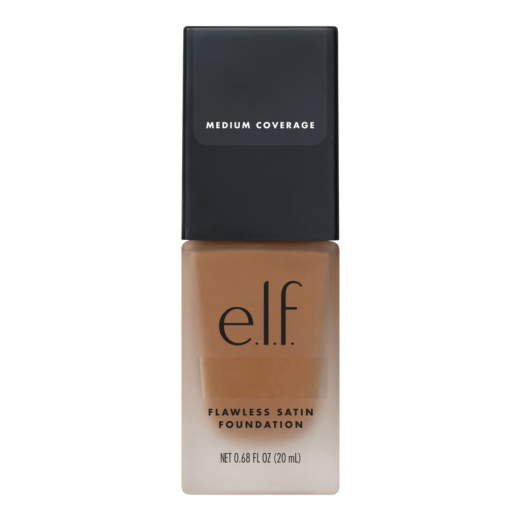 e.l.f. Flawless Satin Foundation, Lightweight & Medium Coverage, Semi-Matte Finish, Vegan & Cruelty-Free, Alabaster, 0.68 Fl Oz (20mL)