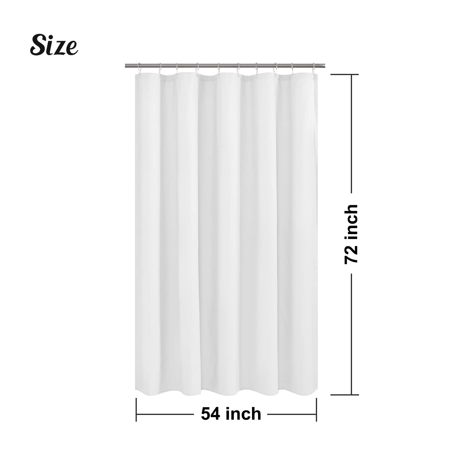 Mrs Awesome Embossed Microfiber Shower Curtain Liner 70 x 72 inches, Soft Fabric Shower Curtain Washable and Water Repellent,70x72, Cream
