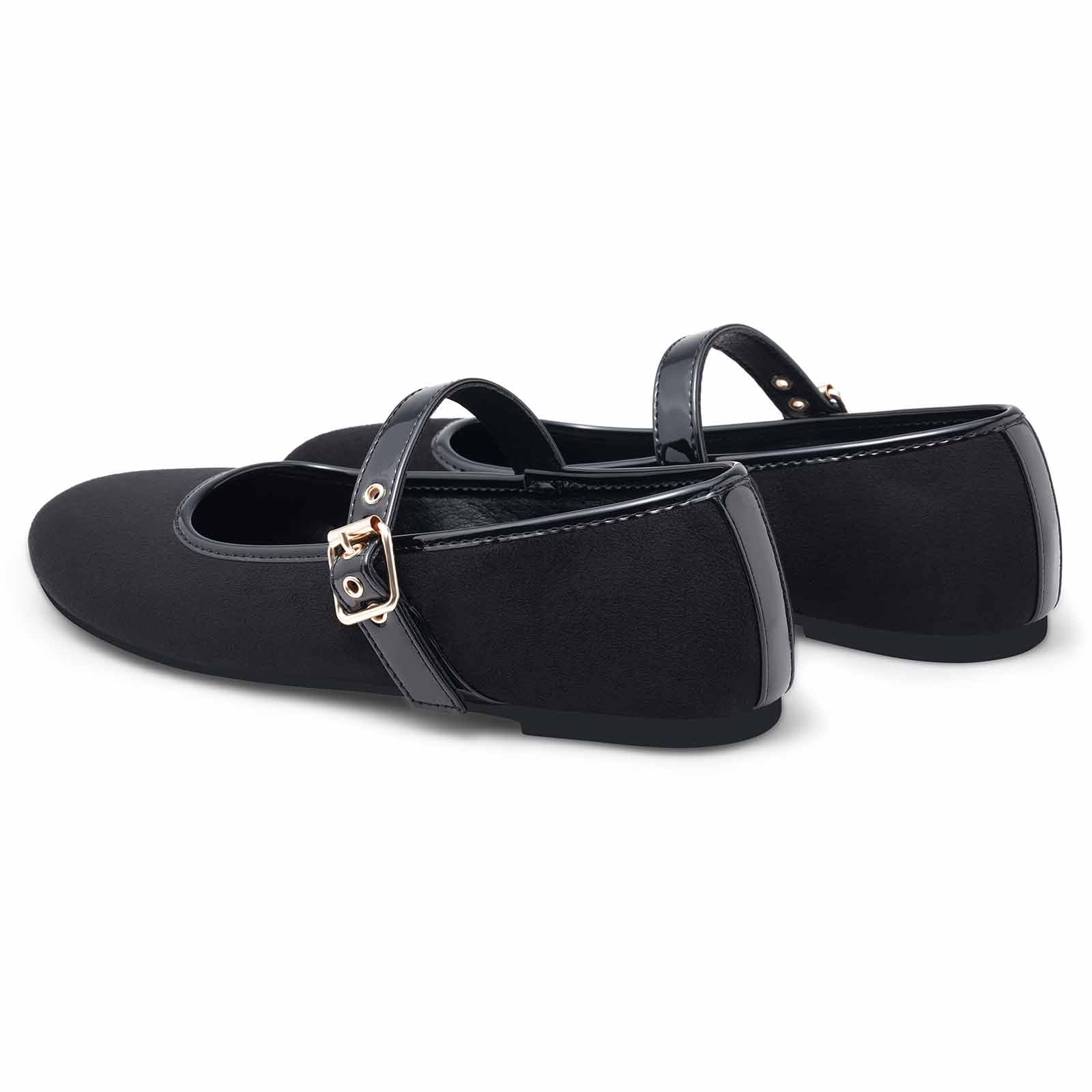 MaxMuxun Women's Flats Shoes Faux Suede Round Toe Ballet Dressy Flats Comfortable Slip On Walking Shoes