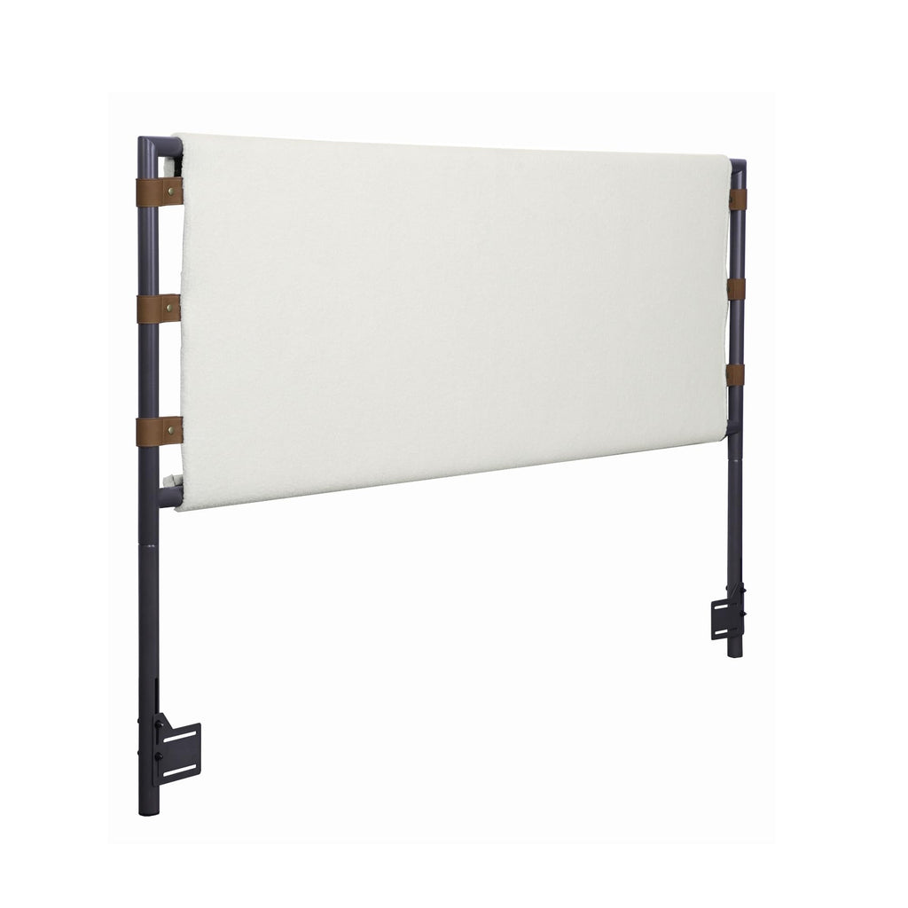 Nathan James Harlow Modern Wall Mount Hanging Headboard, Queen, Brown Faux Leather