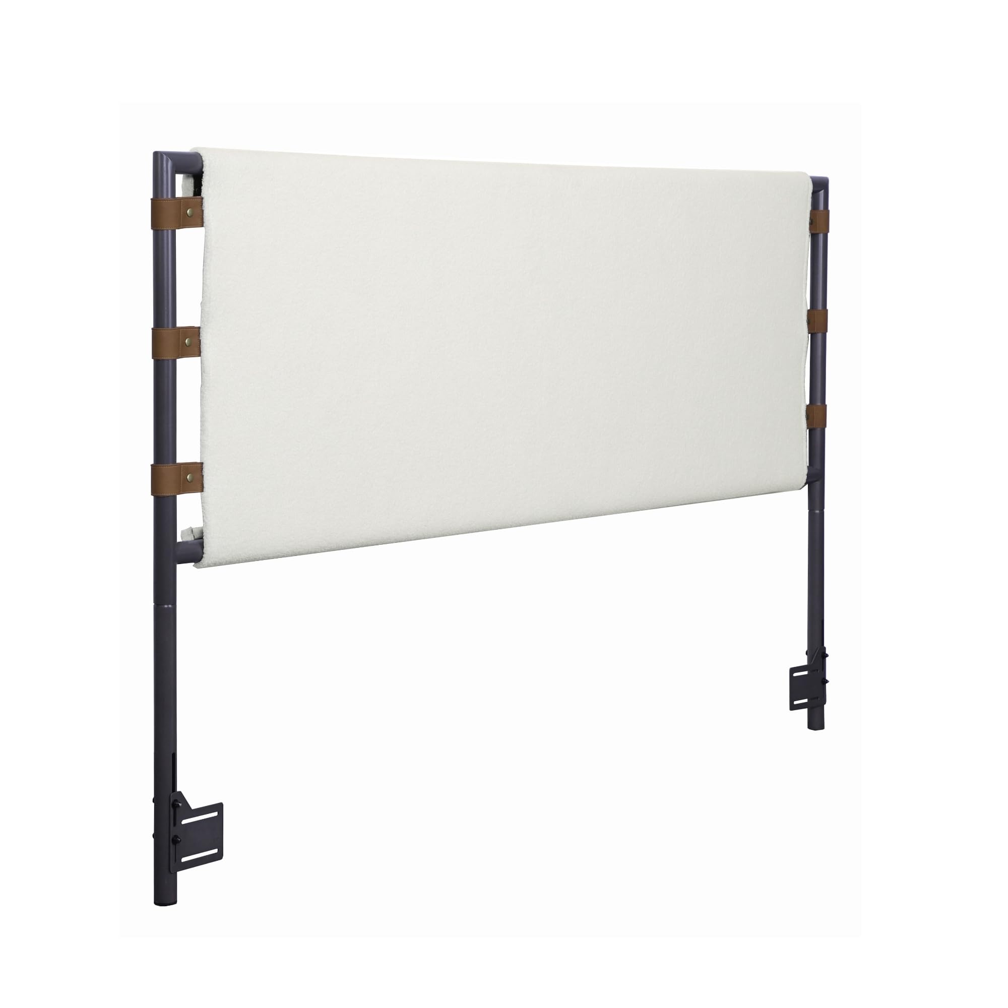 Nathan James Harlow Modern Wall Mount Hanging Headboard, Queen, Brown Faux Leather