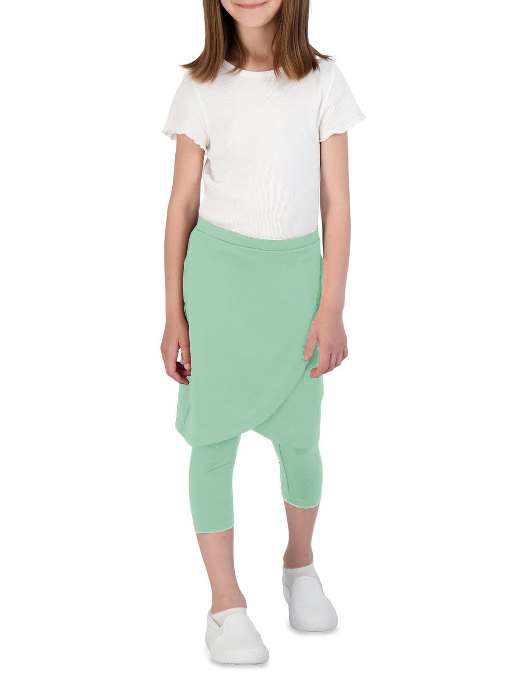 CharmWM Girls High Elastic Waist Capri Pants Kids Cute Active Golf Tennis Skorts Leggings Skirts Trousers