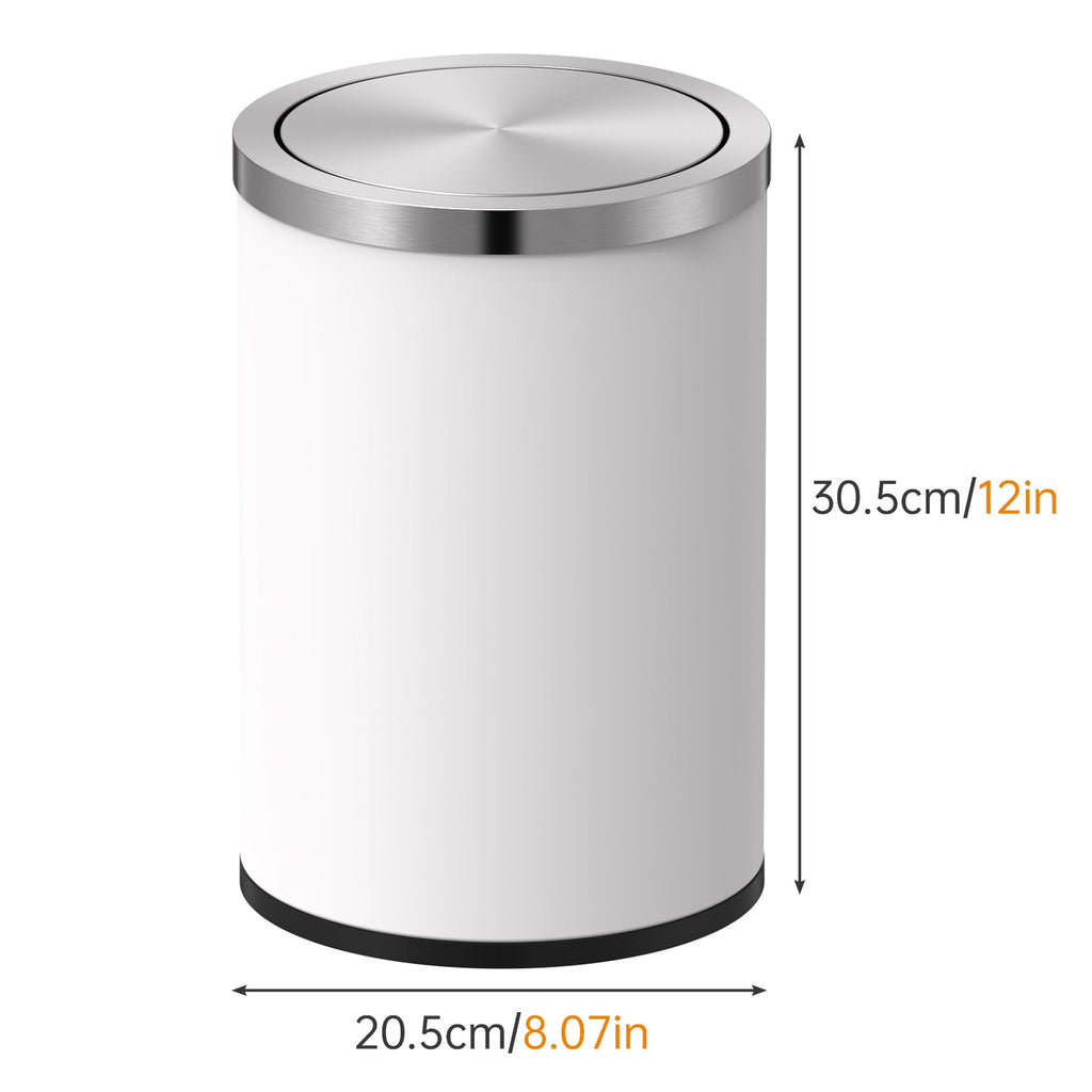 Mini Trash Can with Lid, Desktop Small Trash Can Recycling Bin Cute Metal Garbage Can for Tabletop Countertop Use,Stainless Steel 0.4Gal/1.5L Waste Bin for Office Parlor Car Bedroom,Swing Lid Open