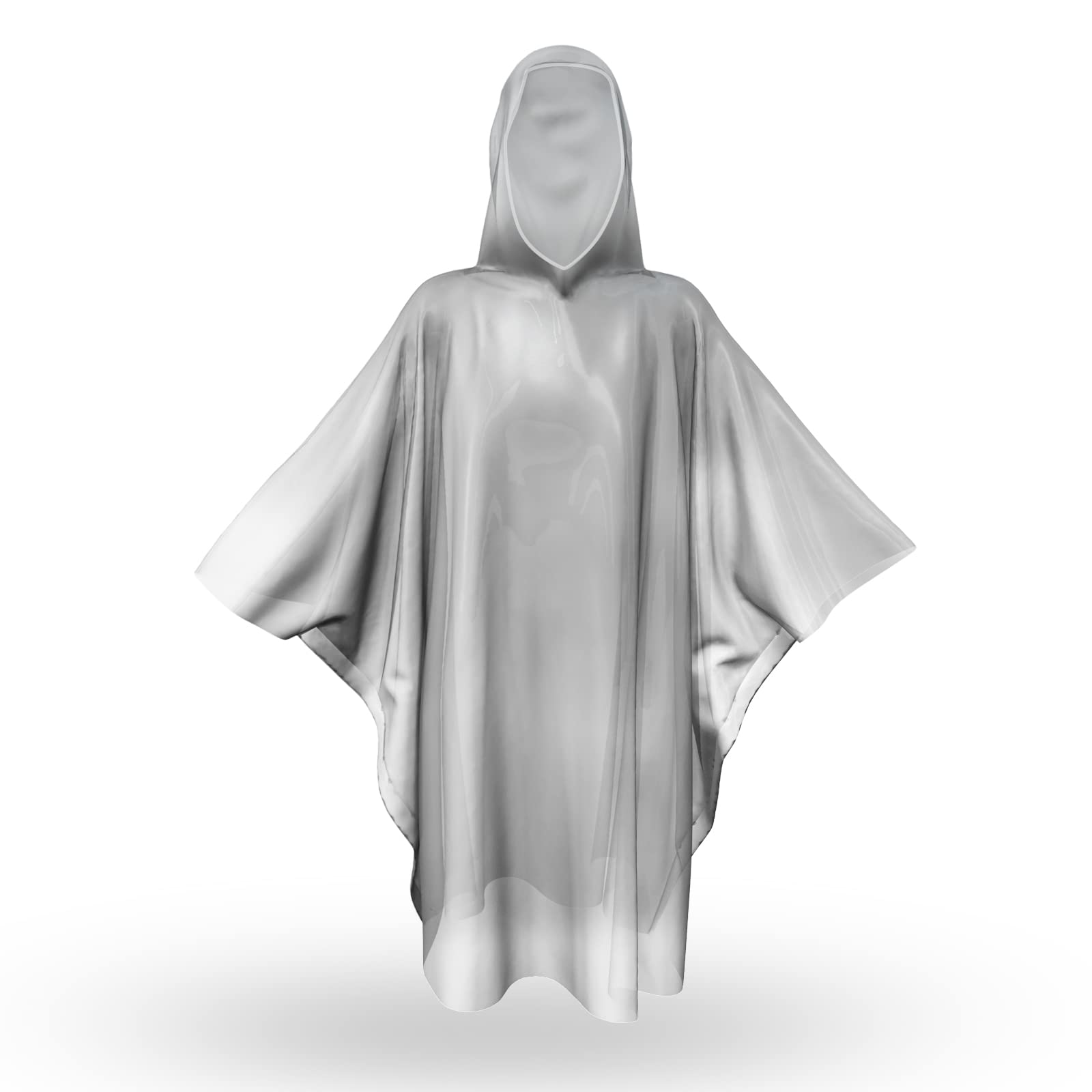 SaphiRose Disposable Rain Ponchos for Adults, 4 Pack Family Pack Clear Emergency Hooded Raincoat for Travel Camping