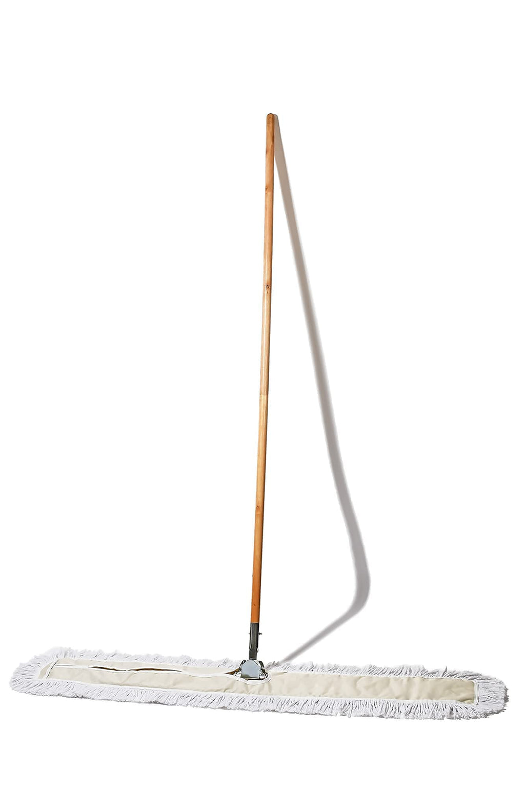 Commercial Dust Mop & Floor Sweeper, 24 in. Dust Mop for Hardwood Floors, Cotton Mop Head, Wooden Broom Handle, Industrial Dry Mop for Floor Cleaning & Janitorial Supplies