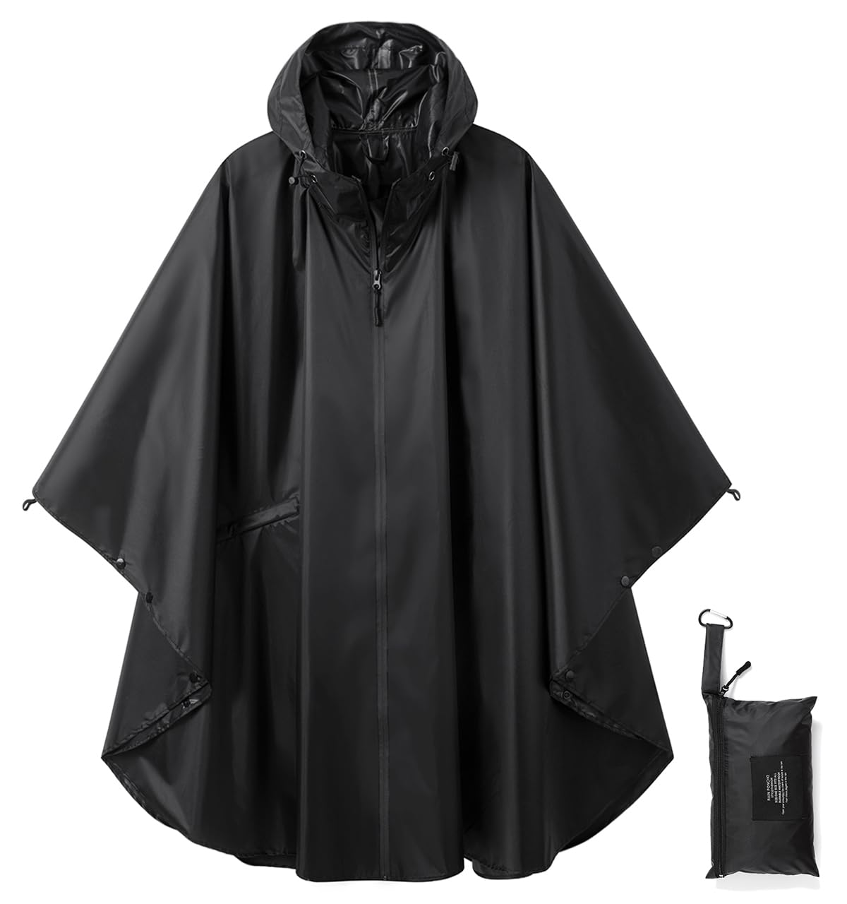 Rain Poncho Jacket Coat Hooded Zipper Style for Women/Men/Adult with Pocket