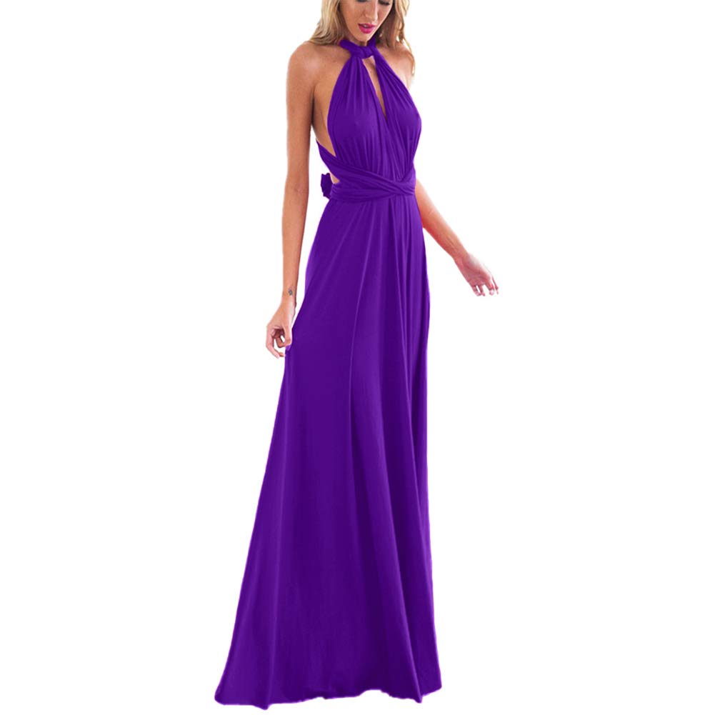 Women Transformer Hi Low Evening Long Prom Dress Halter Convertible Multi Way Spaghetti Strap Wedding Cocktail Maxi Gown