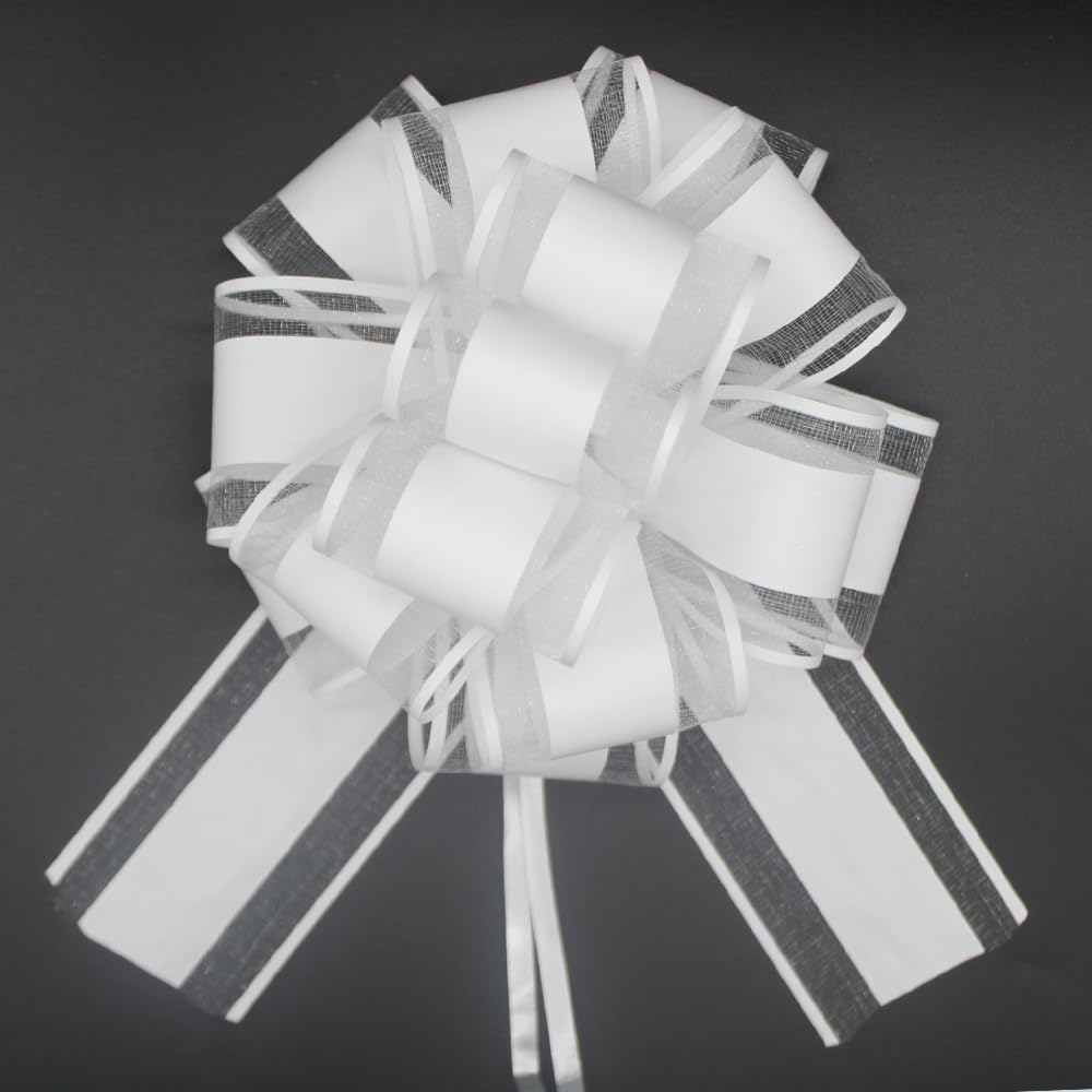 6 PCS Large Pull Bows,Bow for Gift Wrapping,6 inches,Christmas Party Birthday Gift Wedding Ribbon Bows for Wrapping Boxes or Flower Decorations, Valentine's Day Gift Decorations