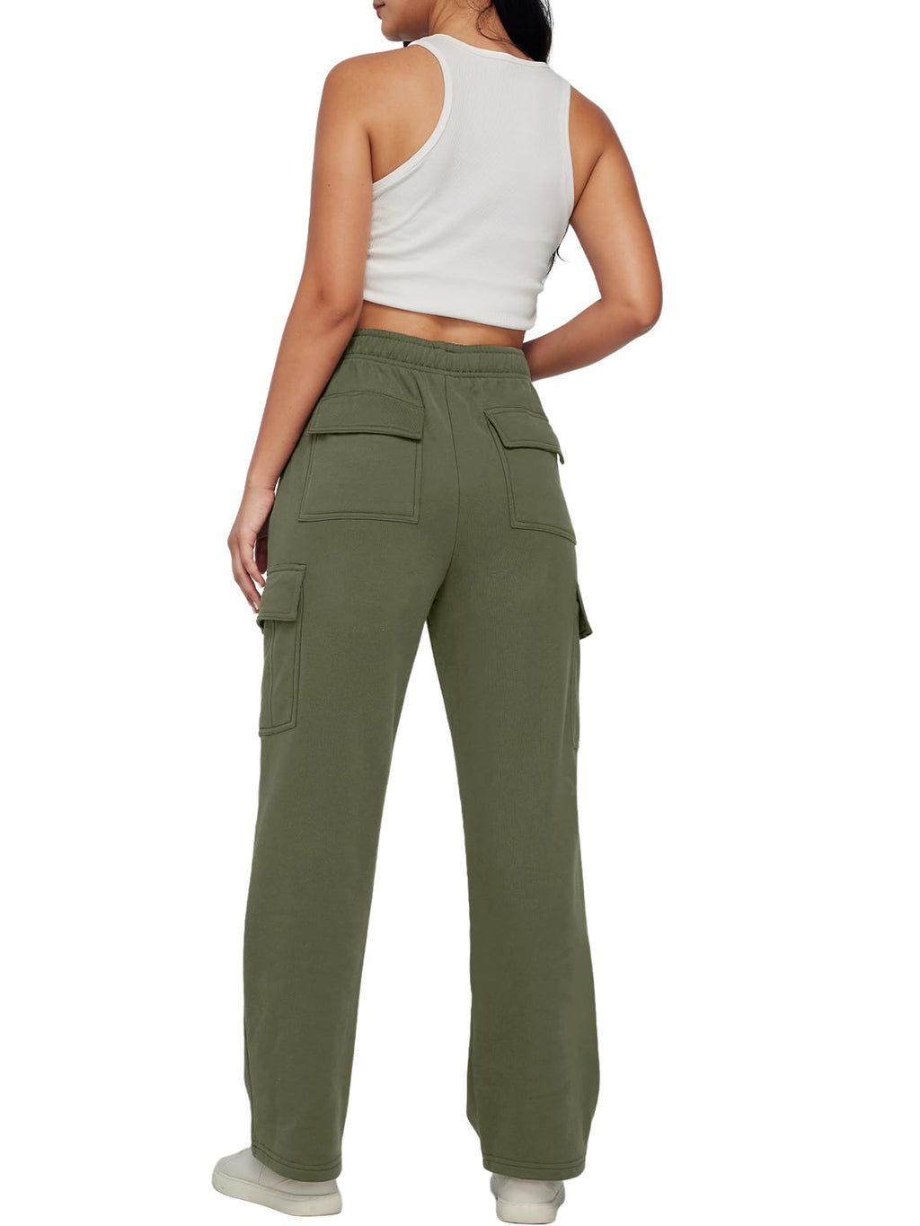 AUTOMET Womens Cargo Sweatpants Baggy Fleece High Waisted Joggers Sweat Pants Athletic Pants