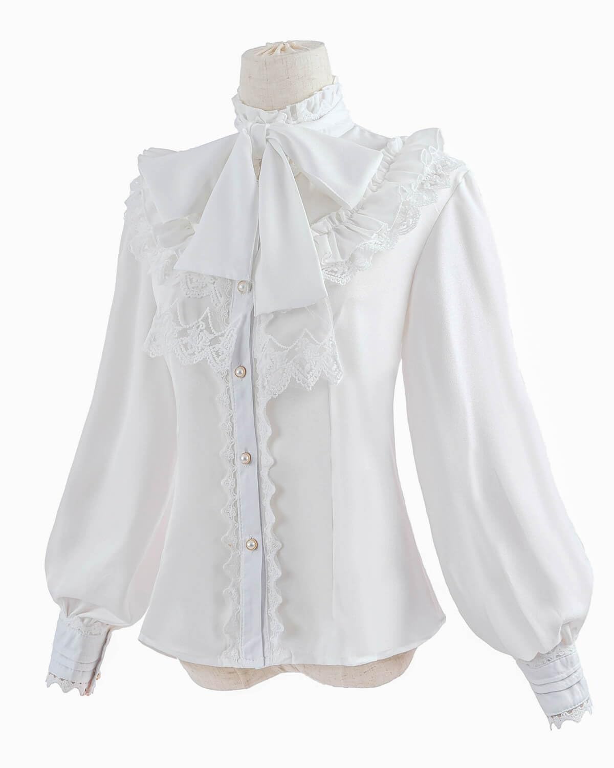 Nuoqi Victorian Blouse Womens Gothic Shirt Vintage Long Sleeve Lotus Ruffle Tops