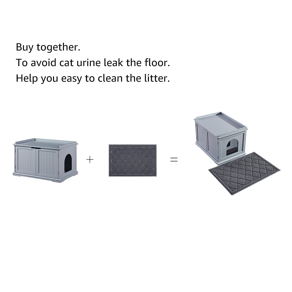unipaws Extra Large Cat Litter Box Enclosure for Self-Cleaning & Automatic Litter Boxes, Tall Cabinet with Charging Station, Wooden Dog Proof Hidden Cat House for Top Entry Litter Box