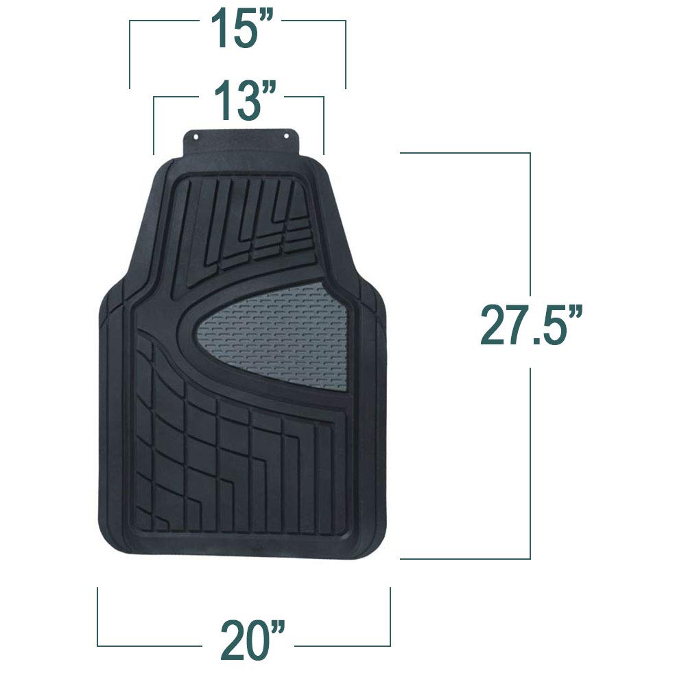 FH Group Automotive Floor Mats - Heavy-Duty Rubber Floor Mats for Cars, Universal Fit Full Set, Climaproof Floor Mats, Trimmable Floor Mats for Most Sedan, SUV, Truck Floor Mats Beige