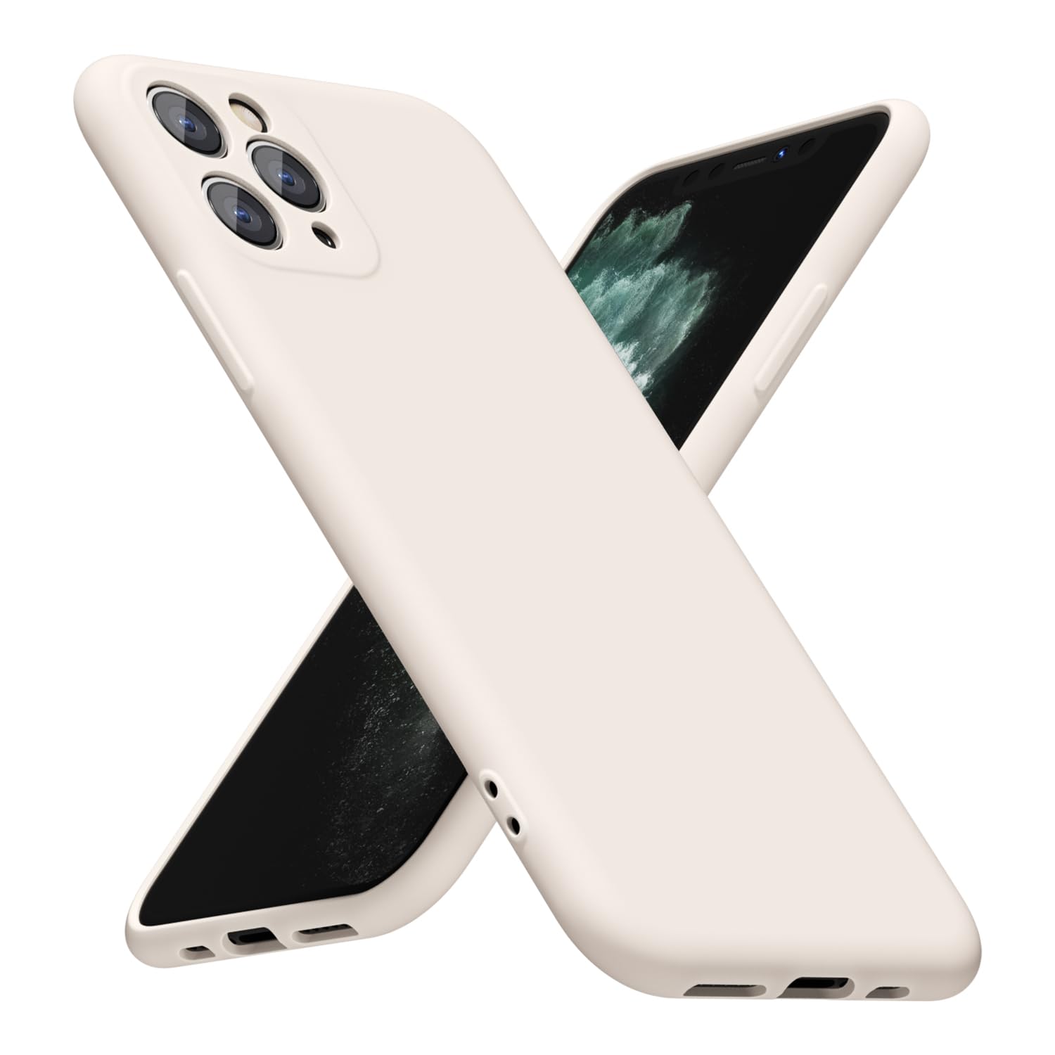 LoeoeL for iPhone 8 Plus/ 7 Plus Phone Case Silicone, Minimalist Ultra Thin Slim Soft Rubber Gel Solid Color Matte TPU Cute Case for Women, Girly Aesthetic Design & Camera Cover, Beige Stone Cream