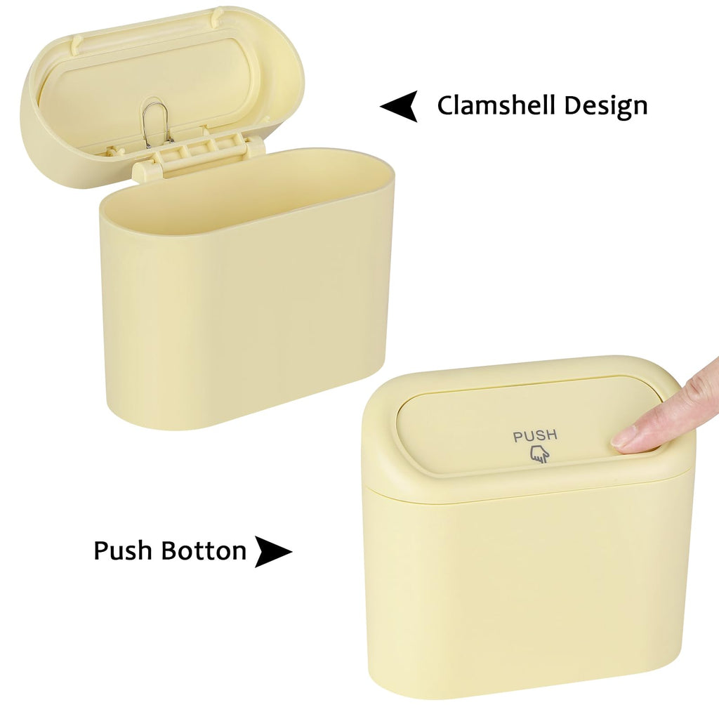 Accmor Car Trash Can with Lid, Mini Auto Dustbin Garbage Organizer with 30 Pcs Plastic Trash Bag, Automotive Garbage Container Bin for Vehicle, Home, Office