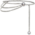 Glamorstar Multilayer Metal Waist Chain Dress Belts Metal Belt for Women