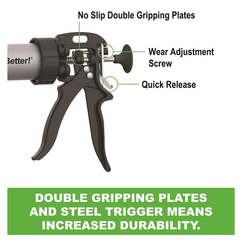 Albion Engineering E12S20 B-Line Cordless Sausage Caulking Gun, No Drip, 12V, 20 oz