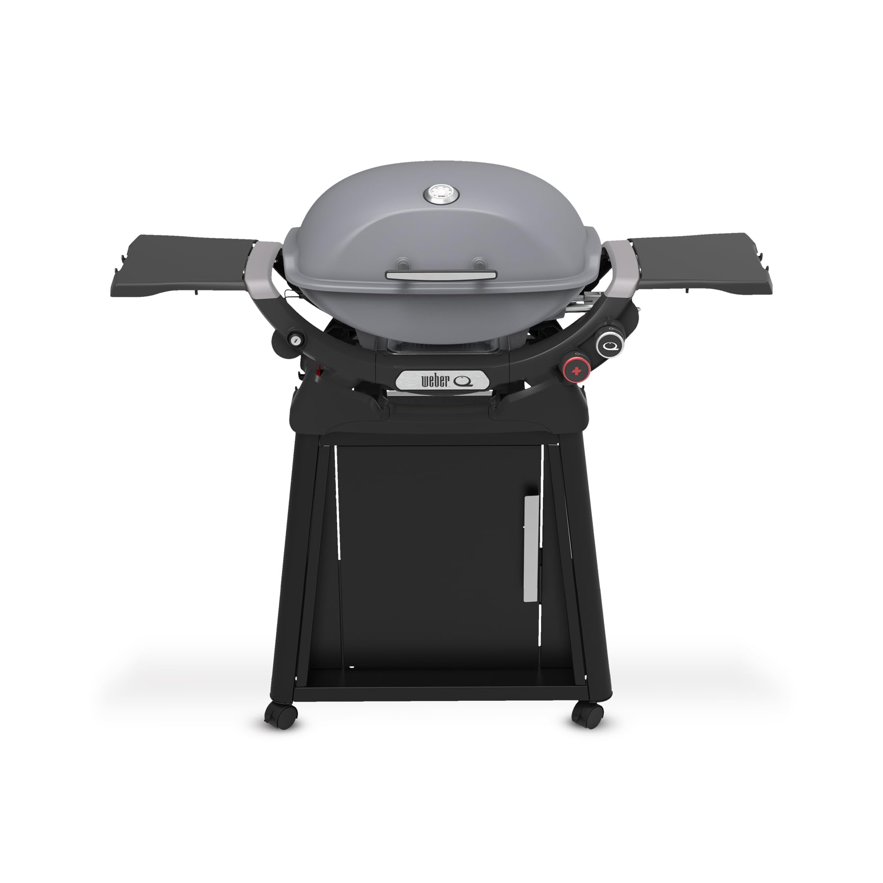 Weber Q 2800N+ Liquid Propane Grill with Stand, Charcoal Grey – Wide 250°–700°F Temp Range with Plus Burner for Searing, Low‑Temp Roasting & High-Dome Lid