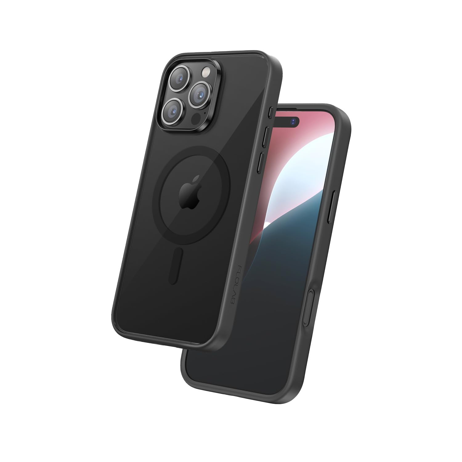 FLOLAB Surtect Tri-Fusion Magnetic for iPhone 16 Case Protective Slim Design Magsafe Compatible Military Grade - Black Clear
