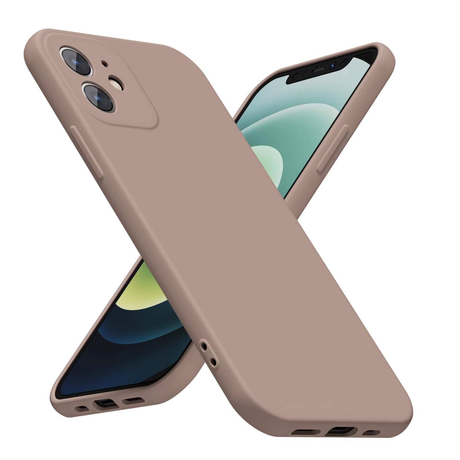 LoeoeL for iPhone 8 Plus/ 7 Plus Phone Case Silicone, Minimalist Ultra Thin Slim Soft Rubber Gel Solid Color Matte TPU Cute Case for Women, Girly Aesthetic Design & Camera Cover, Beige Stone Cream